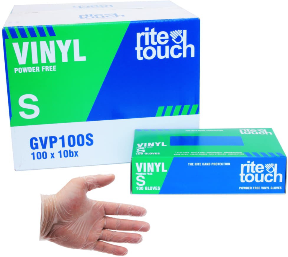RITE TOUCH VINYL GLOVES SMALL