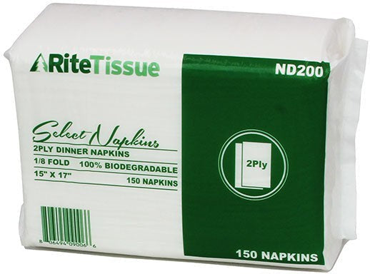 RITE TISSUE DINNER NAPKIN 15''X16.5''