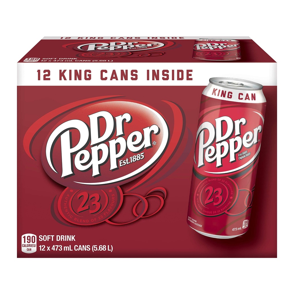 DR PEPPER KING CANS 12CT/473ML