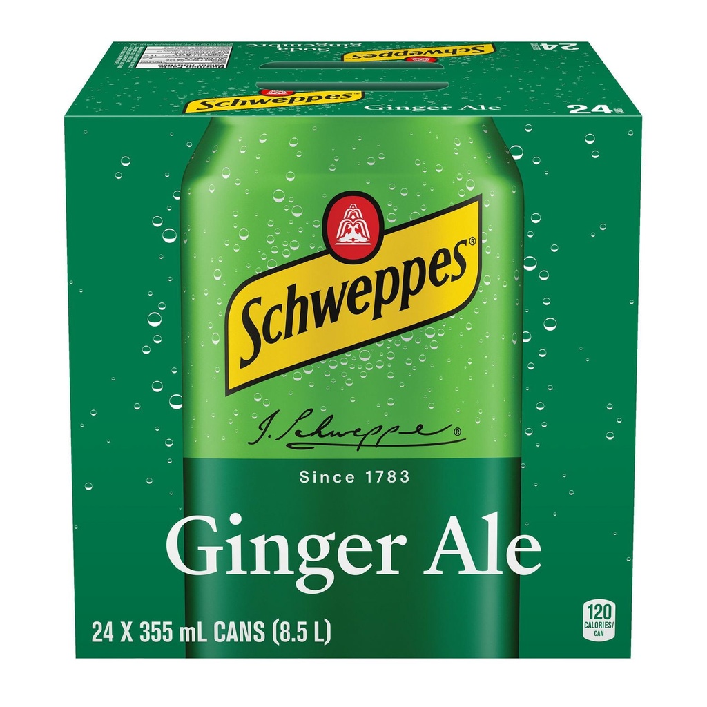 SCHWEPPES GINGER ALE CANS 355ML/24CT