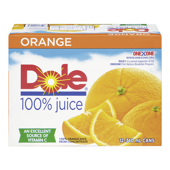 DOLE ORANGE JUICE 12X340ML