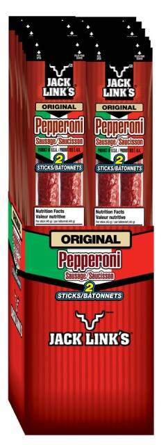 JACK LINK'S BEEF 2 STICKS PEPP. ORIGINAL 80g 12CT