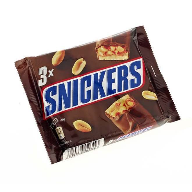 SNICKERS CHOCOLATE BAR 3PK 50G