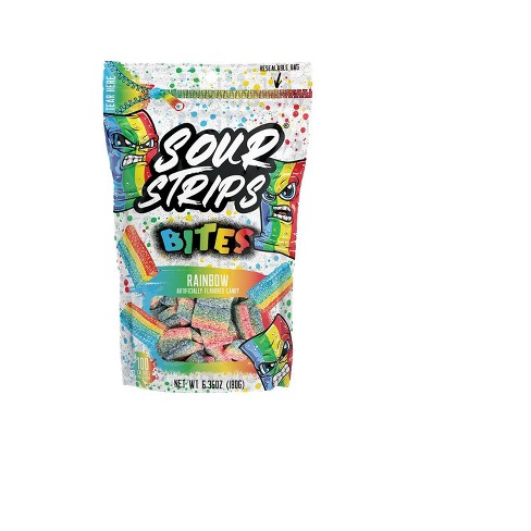 SOUR STRIPS BITES RAINBOW 6.35OZ