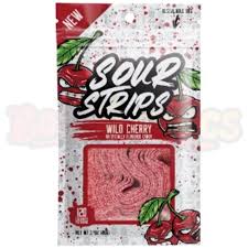 SOUR STRIPS PEG BAG WILD CHERRY 96G