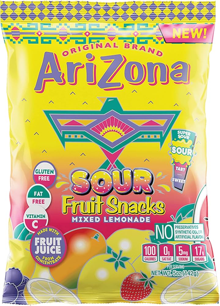 ARIZONA FRUIT SNACKS SOUR LEMON.5oz