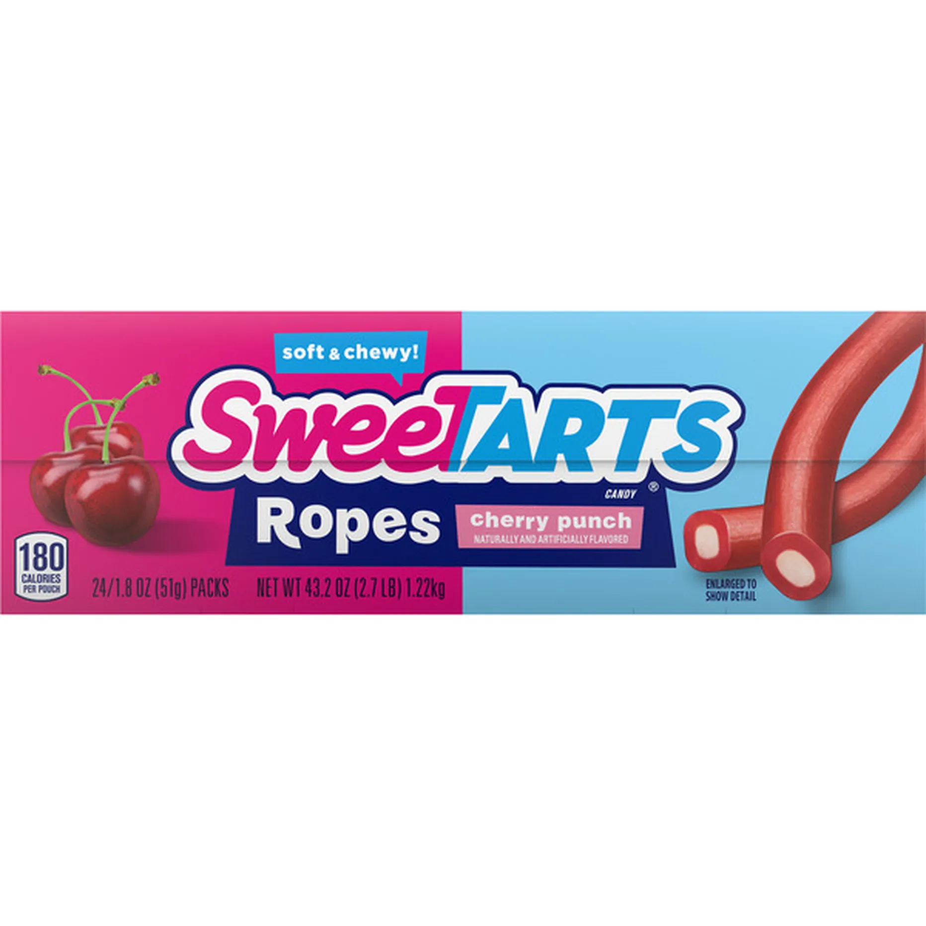 SWEETARTS ROPES CHERRY PUNCH 24CT 1.22KG