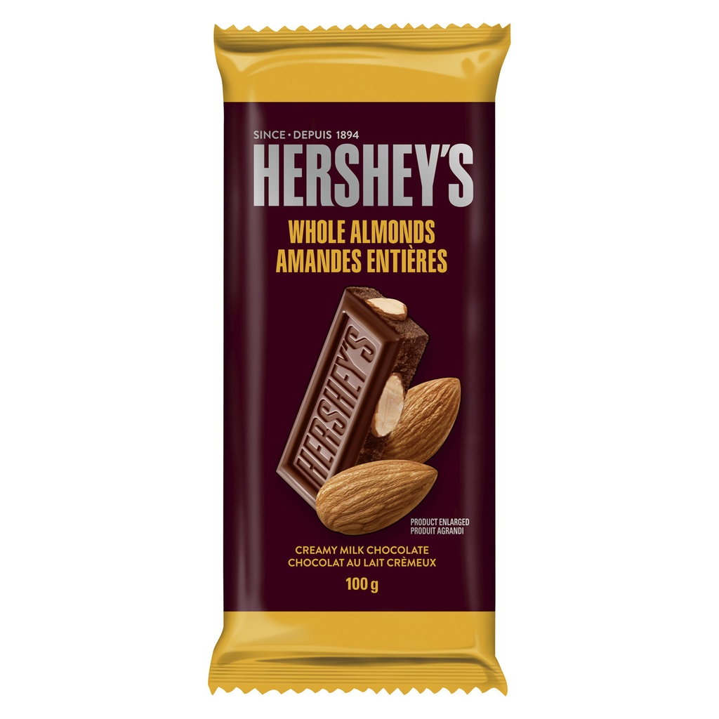 HERSHEY'S WHOLE ALMONDS 100G