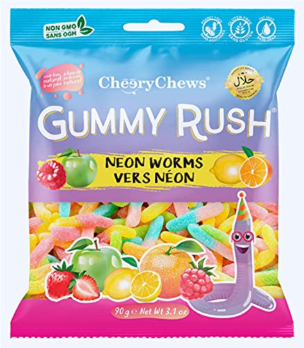 GUMMY RUSH NEON WORMS 90G 