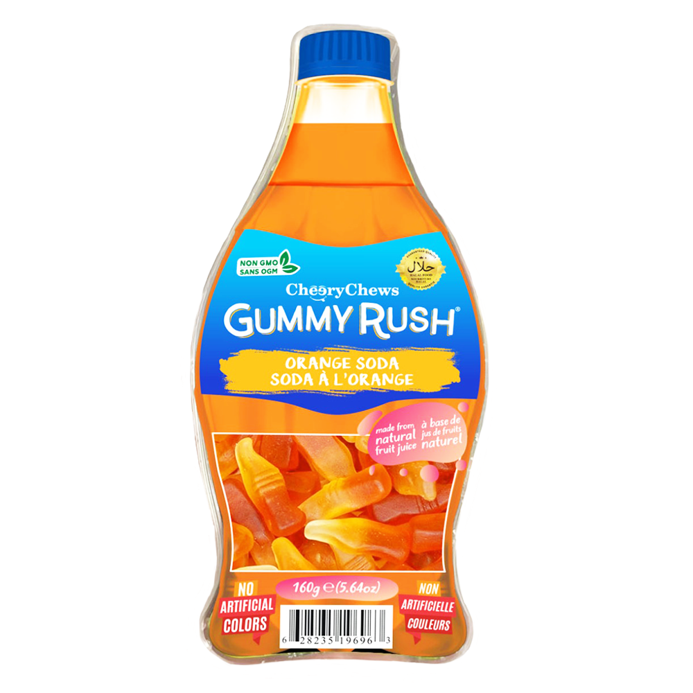 GUMMY RUSH BOTTLE ORANGE SODA 160G  