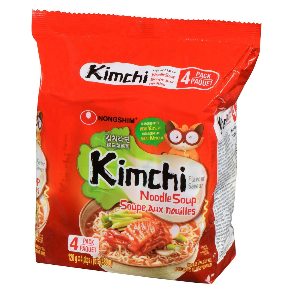 NONGSHIM KIMCHI NOODLE 120G 4/PK 