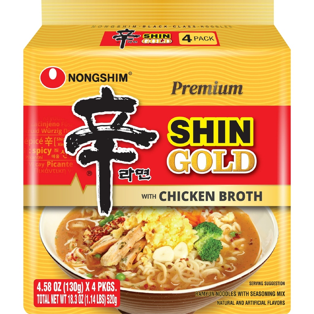 NONGSHIM SHIN GOLD NOODLE 130G 4/PK