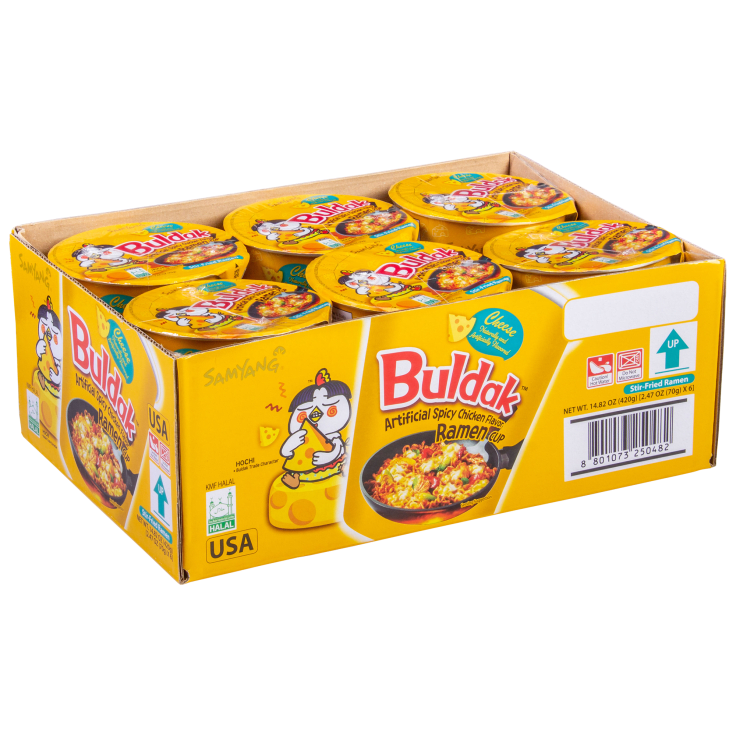 SAMYANG BULDAK CHEESE NOODLES CUP 70G/6PK