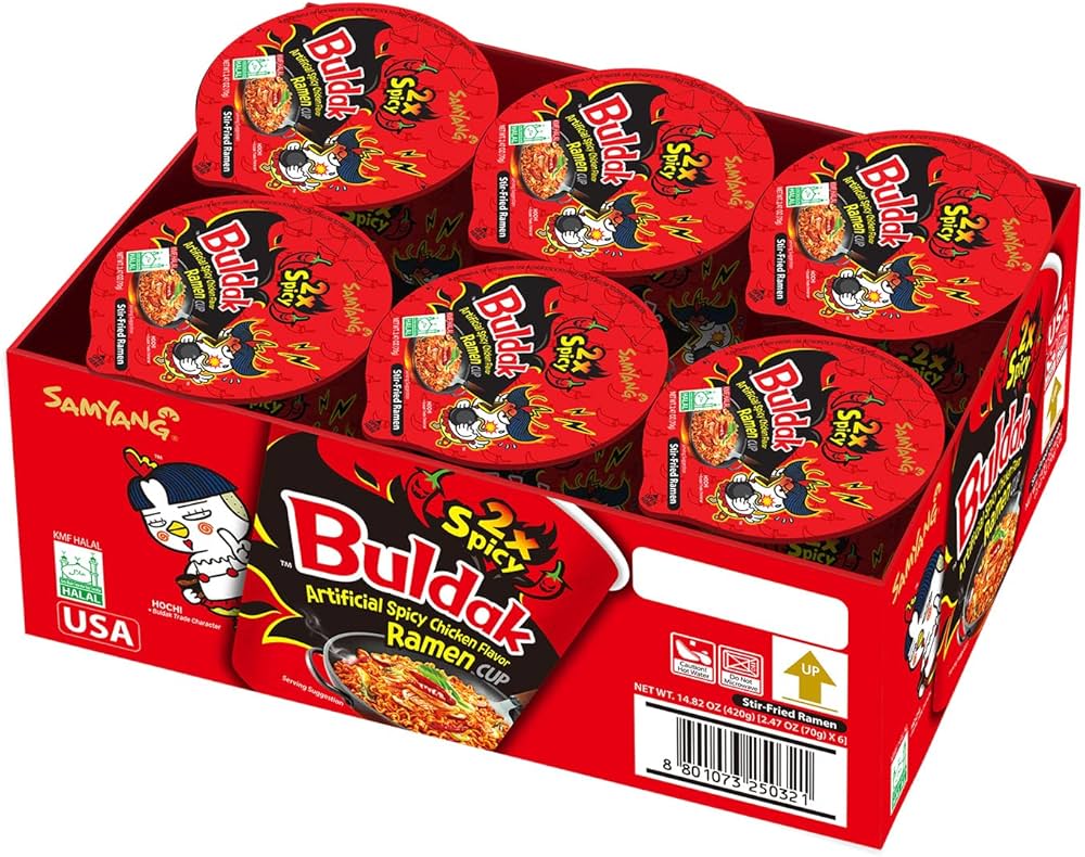 SAMYANG BULDAK 2X SPICY CUP NOODLES 70G/6PK