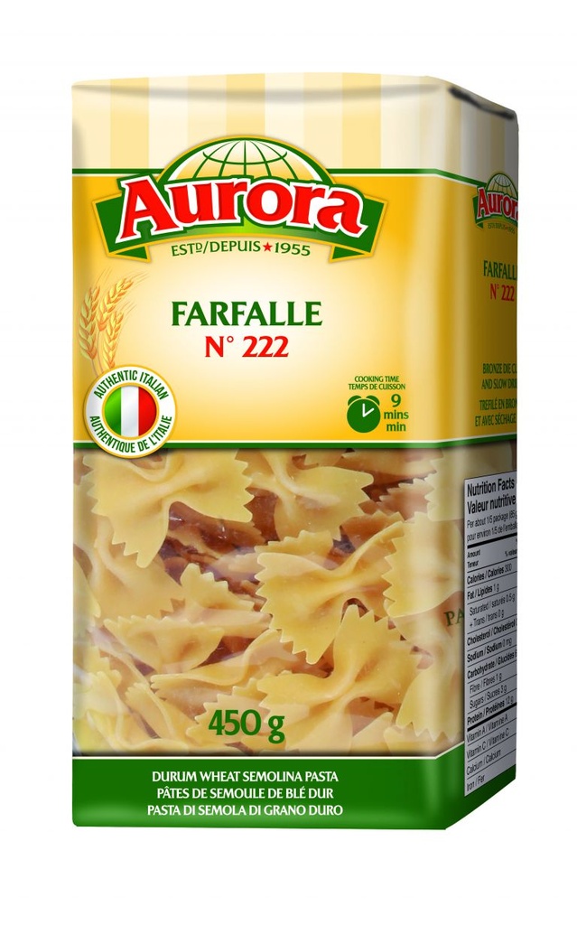 AURORA PASTA FARFALLE #222/450G