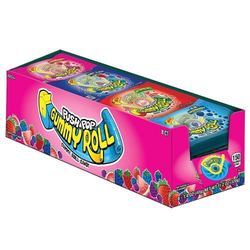 PUSH POP GUMMY ROLL 8/CT