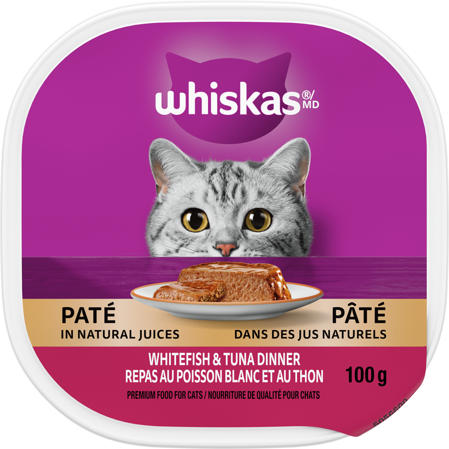 WHISKAS WET CAT FOOD WHITE FISH& TUNA100G 