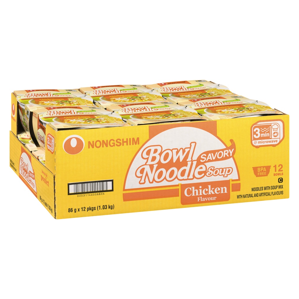 NONGSHIM BOWL MILD CHCIKEN (86G-12PK) 