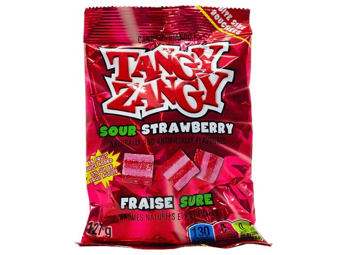 TANGYZANGY SOUR STRAWBERRY SQUARES/127G 
