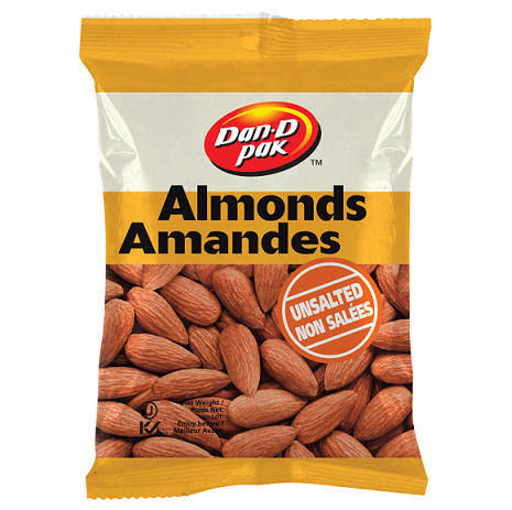 DAN-D ALMONDS ROASTED UNSALTED 100G