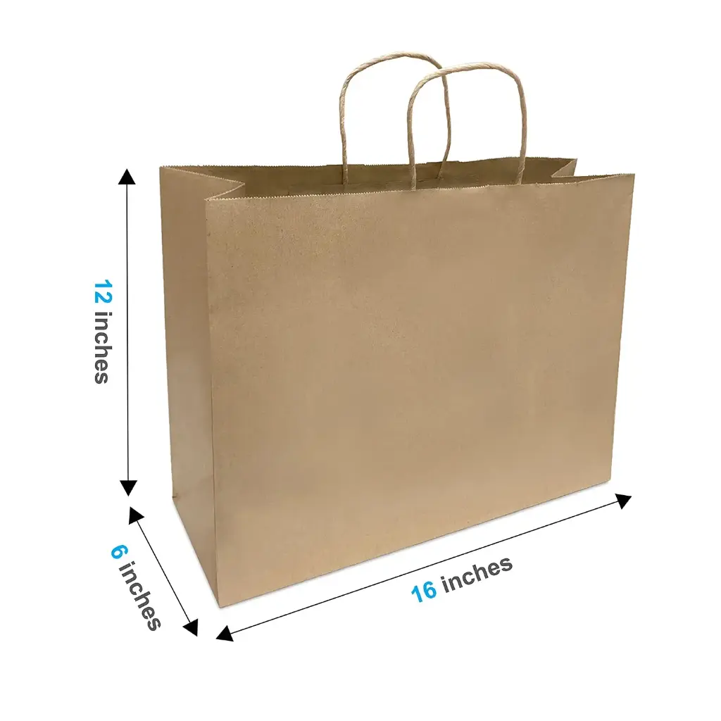 TWISTED PAPER HANDLE BAG 16X6X12" /250PK