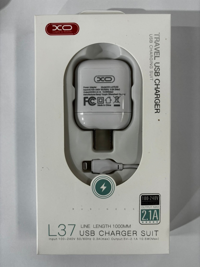 TRAVEL USB CABLE W/ CHARGER LIGHTNING IPHONE