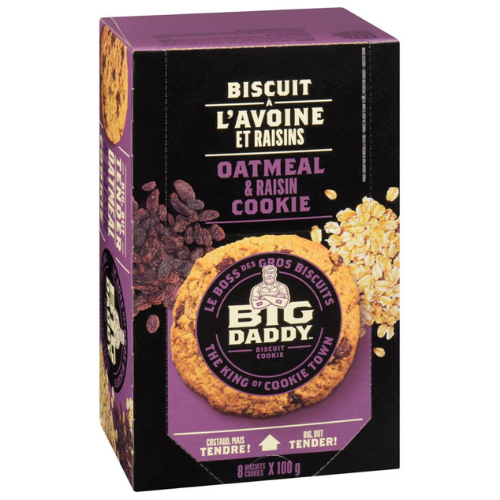 BIG DADDY OATMEAL & RAISIN COOKIE 8PK/100G
