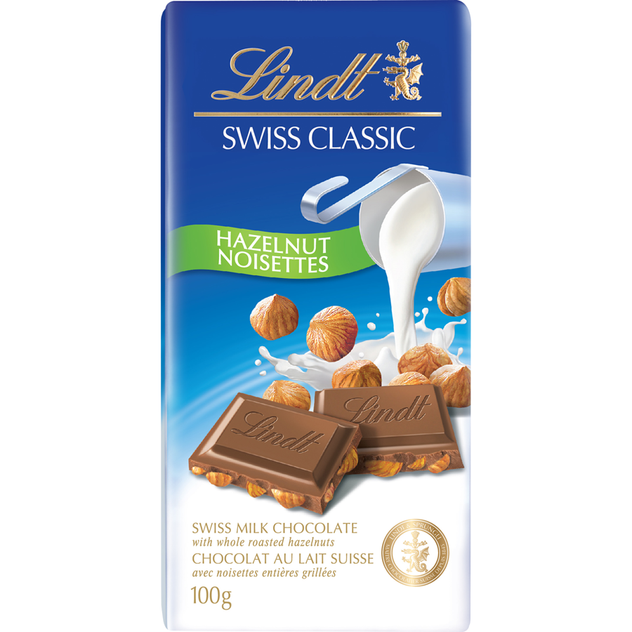 LINDT SWISS CLASSIC DARK HAZELNUT 100G 