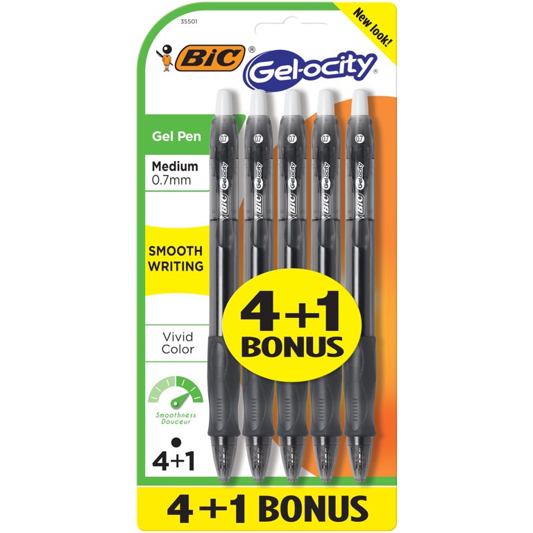 BIC GELOCITY 0.7MM BLACK 5PK