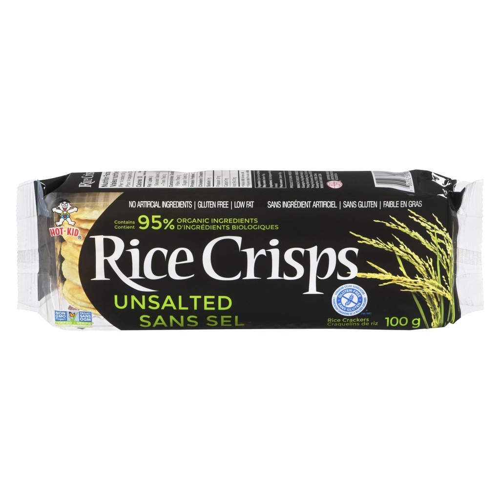 HOT KID RICE CRISPS UNSALTED 100G