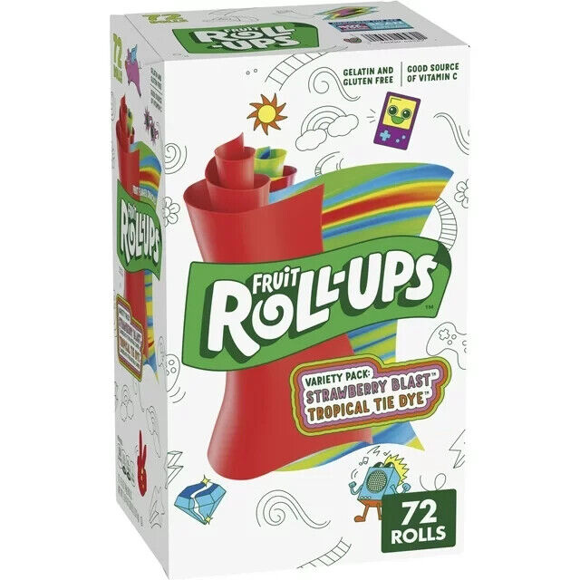 FRUIT ROLL-UPS STRAW/TROPICAL 72CT