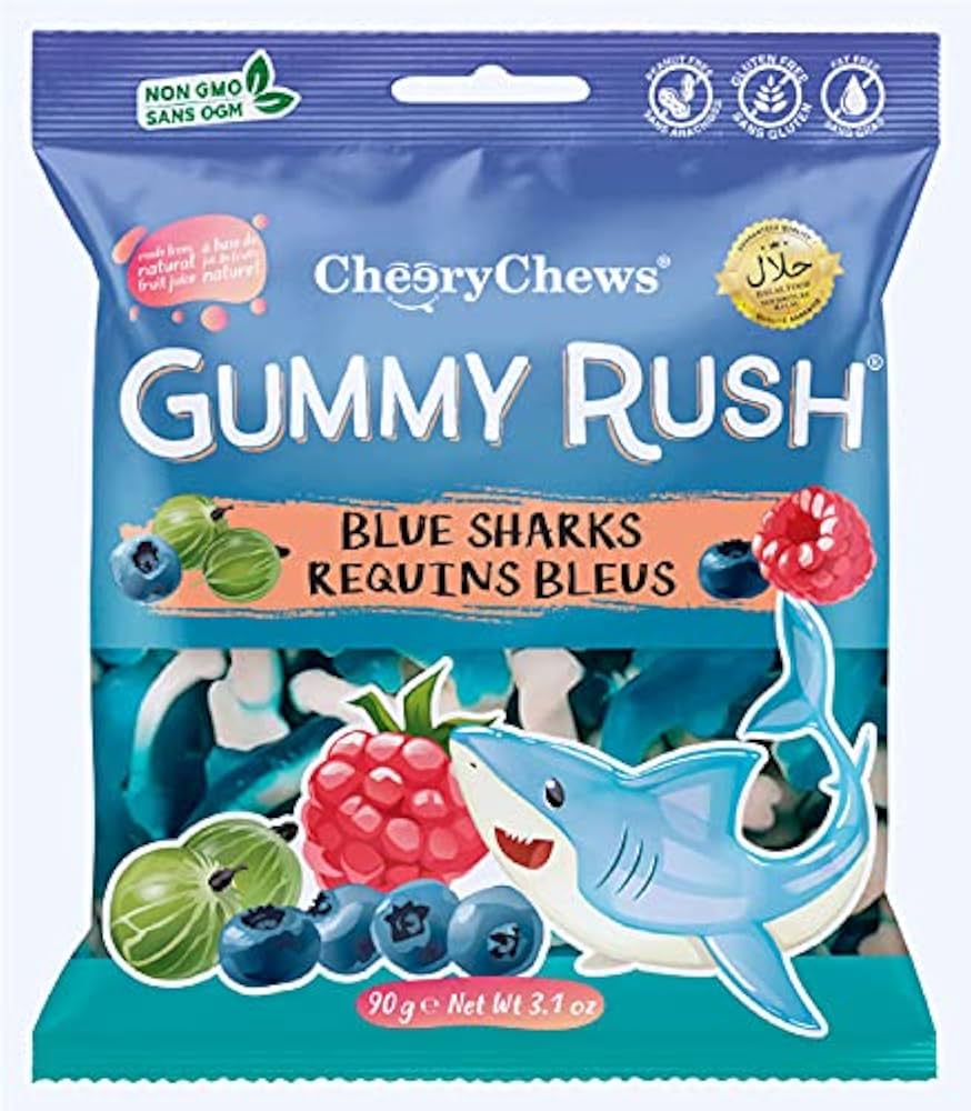 GUMMY RUSH BLUE SHARKS 90G  