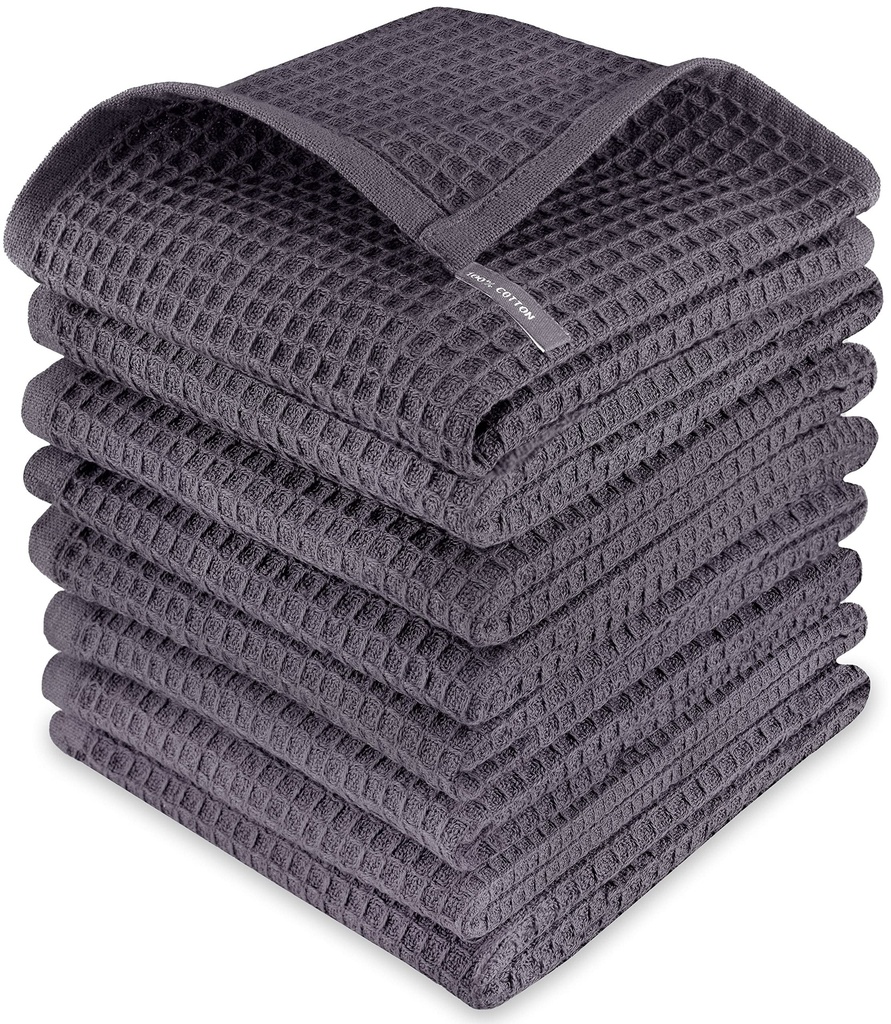 WAFFLE KITCHEN TOWEL - CHARCOAL GREY