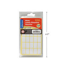 WHITE LABELS 0.5"X0.75" 510PCS