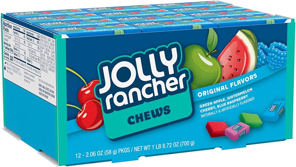 JOLLY RANCHER CHEWS ORIGINAL 58G /12 CT
