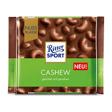 RITTER SPORT MILK CHOCO WITH CASHEW 100G