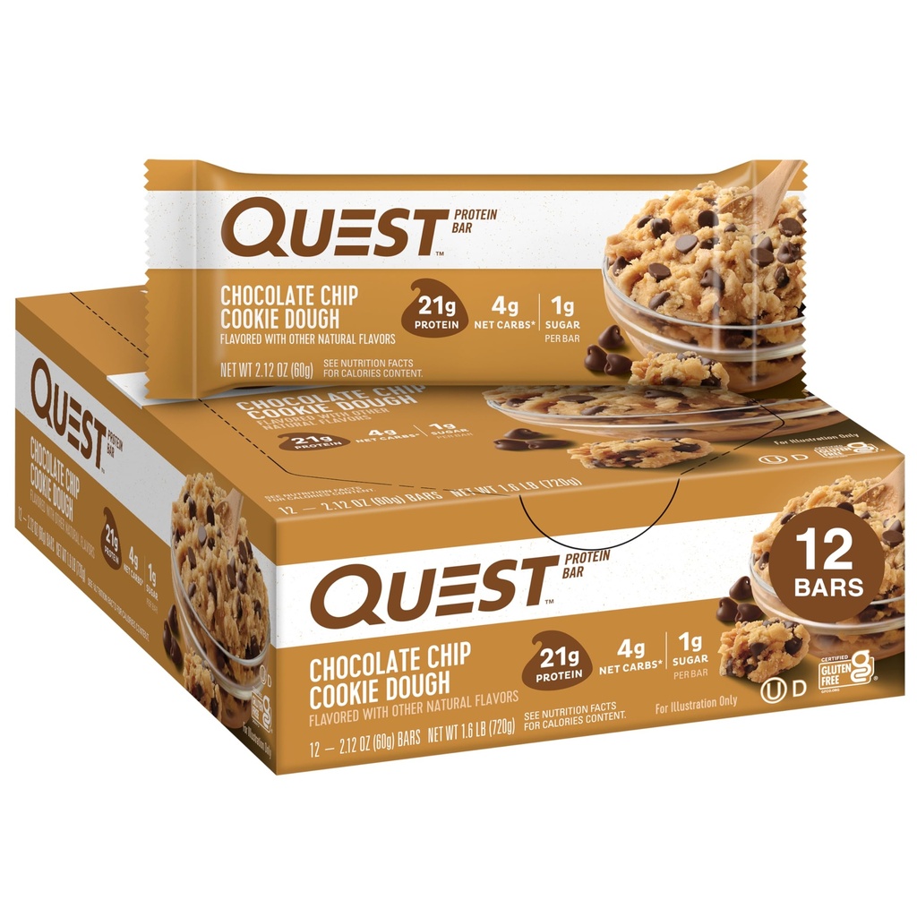 QUEST CHOCOLATE CHIP COOKIE 60G/12CT 
