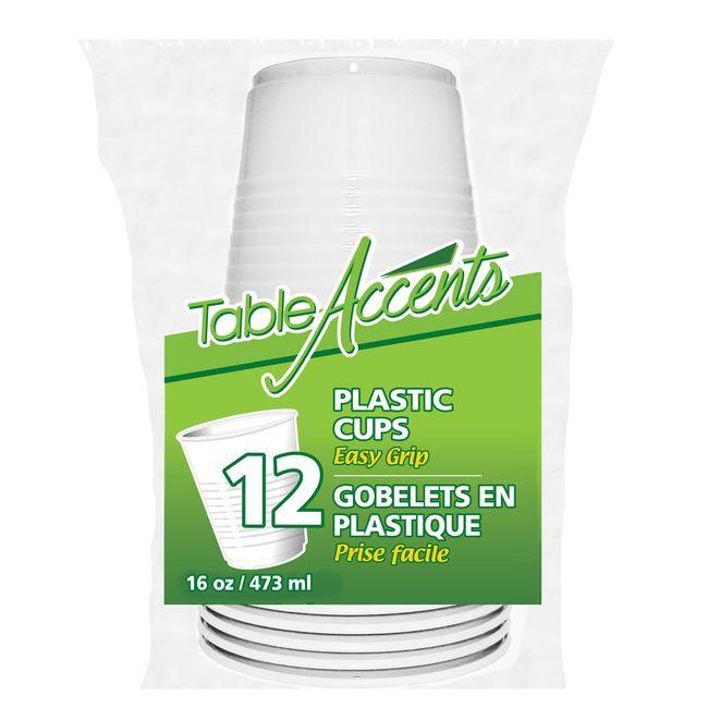 PLASTIC CUP WHITE 16OZ/12PK
