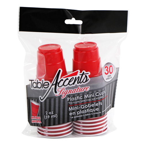 PLASTIC MINI RED CUPS 2OZ/30CT