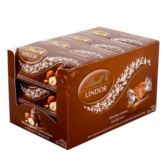 LINDT LINDOR HAZELNUT CHOCOLATE  36G /12C