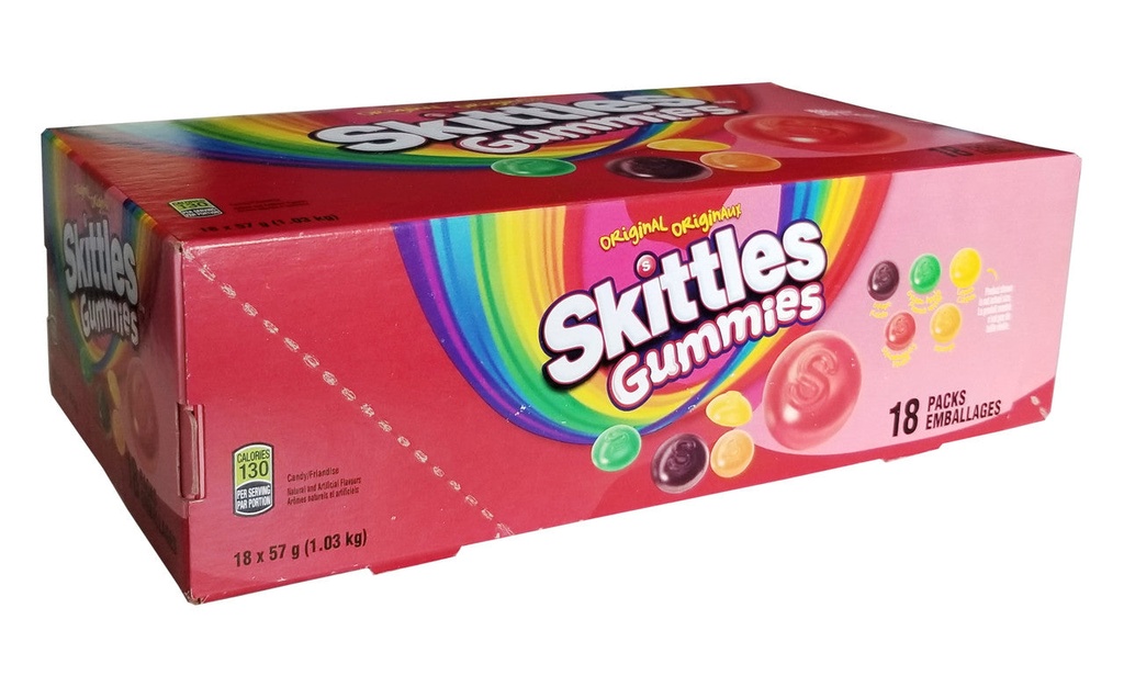 SKITTLES GUMMIES ORIGINAL 57G / 18CT