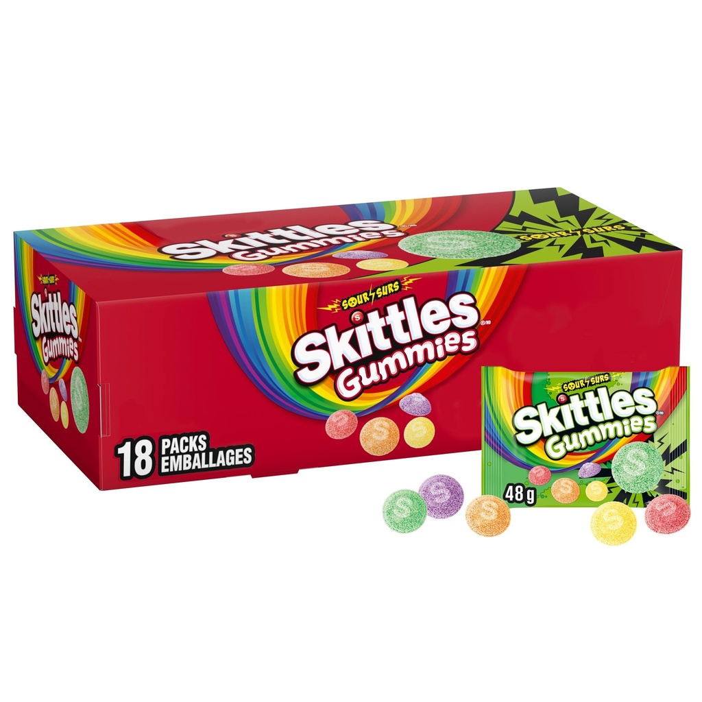 SKITTLES GUMMIES SOUR 57G / 18CT 