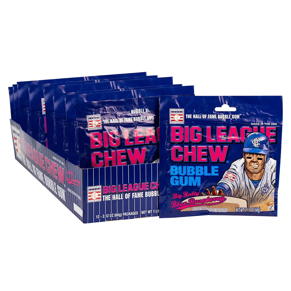 BIG LEAGUE CHEW BLUE RASPBERRY 60G/ 12CT (CA)