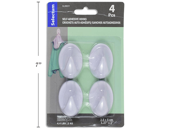 SHELF ADHESIVE HOOKS /4PK