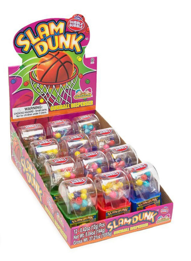 SLAM DUNK DUBBLE BUBBLE GUMBALL/ 12CT