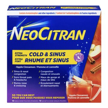 NEOCITRAN COLD & FLUE APPLE CINNAMON 10/PK
