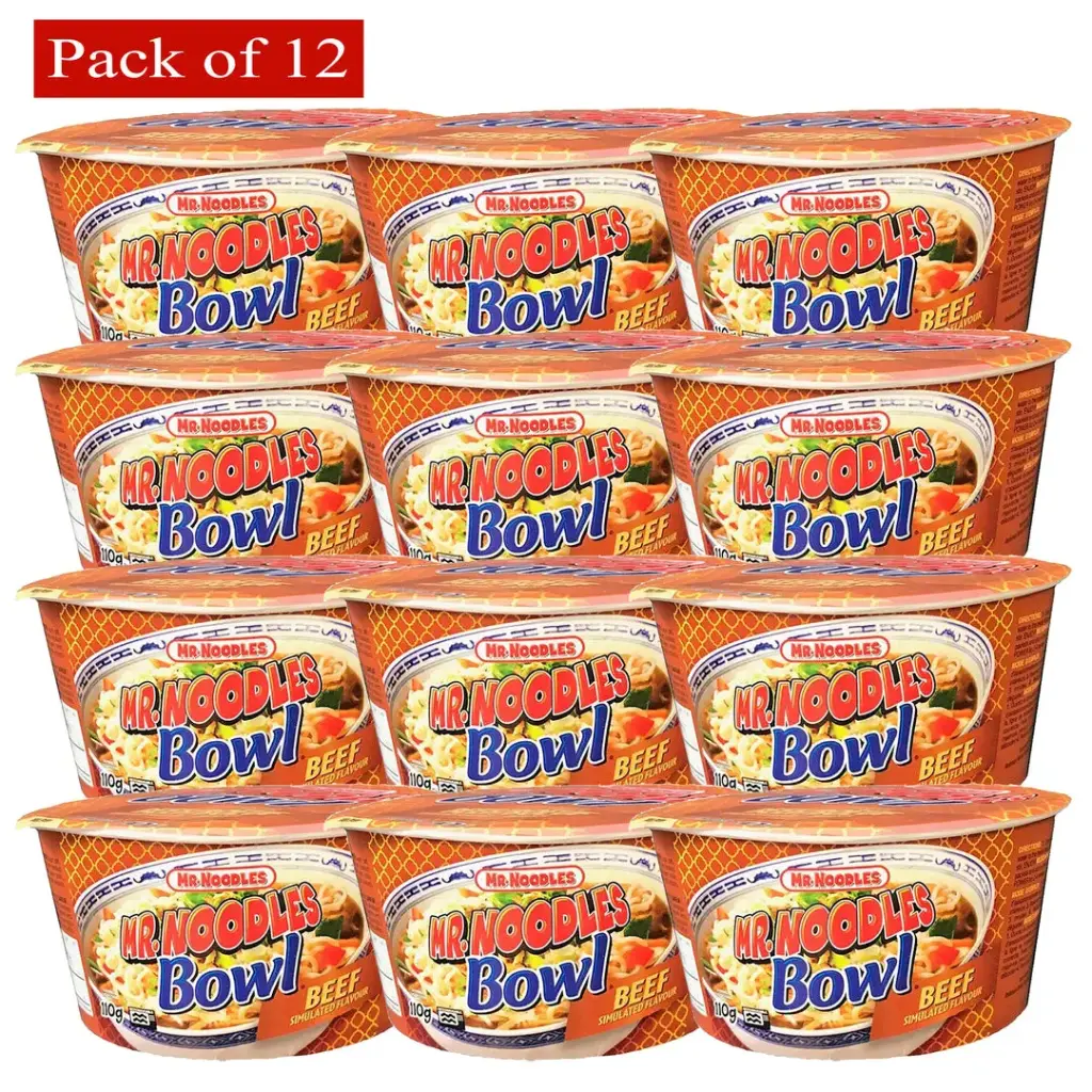 MR NOODLES BIG BOWL BEEF (110G-12PK)
