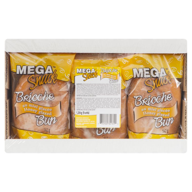MEGA SNACK HONEY GLAZED BUN 143G/9CT