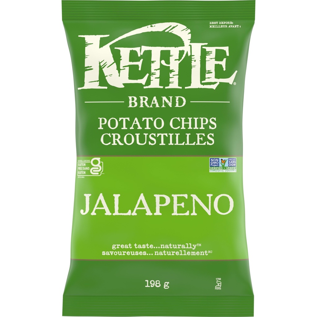 KETTLE JALAPENO CHIPS 198G 