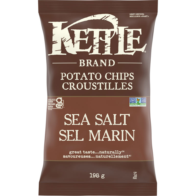 KETTLE SEA SALT CHIPS 198G 